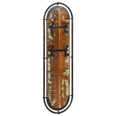 Vidaxl Wall Hood Stells 2 st con 4 ganchos de madera reciclada sólida