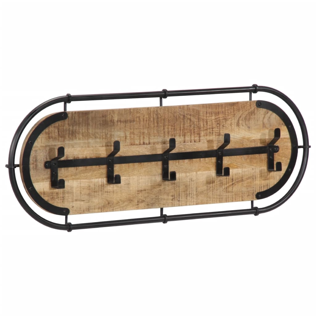 Vidaxl Wall Coat Rack con 5 ganchos Mangowood sólido
