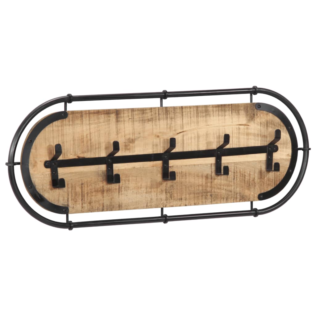 Vidaxl Wall Coat Rack con 5 ganchos Mangowood sólido