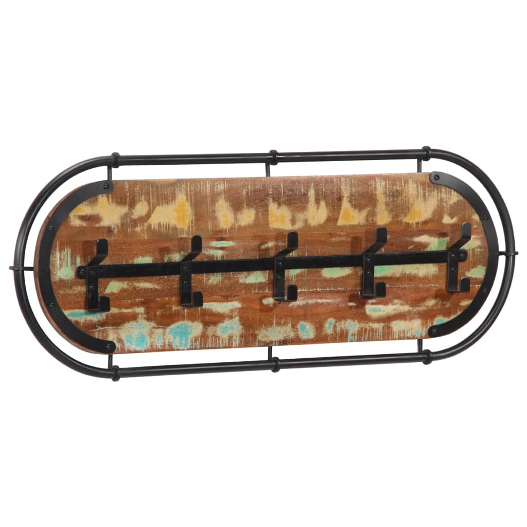 Vidaxl Wall Coat Rack con 5 ganchos de madera reciclada sólida