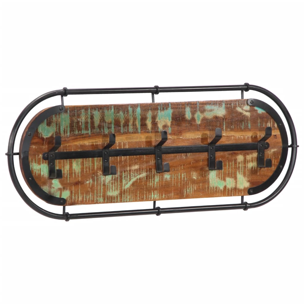 Vidaxl Wall Coat Rack con 5 ganchos de madera reciclada sólida