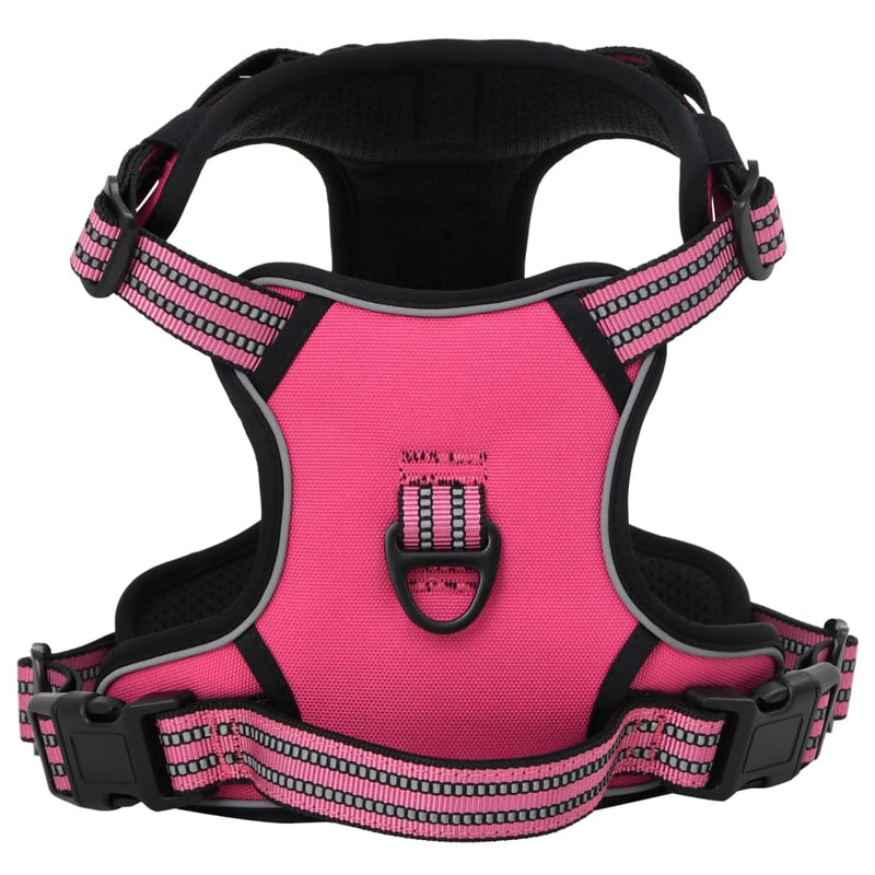 Arnés de perro Vidaxl con rayas reflectantes ajustables s rosa
