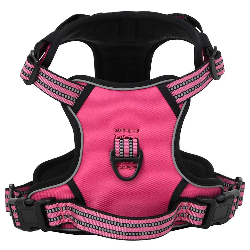Arnés de perro Vidaxl con rayas reflectantes ajustables l rosa