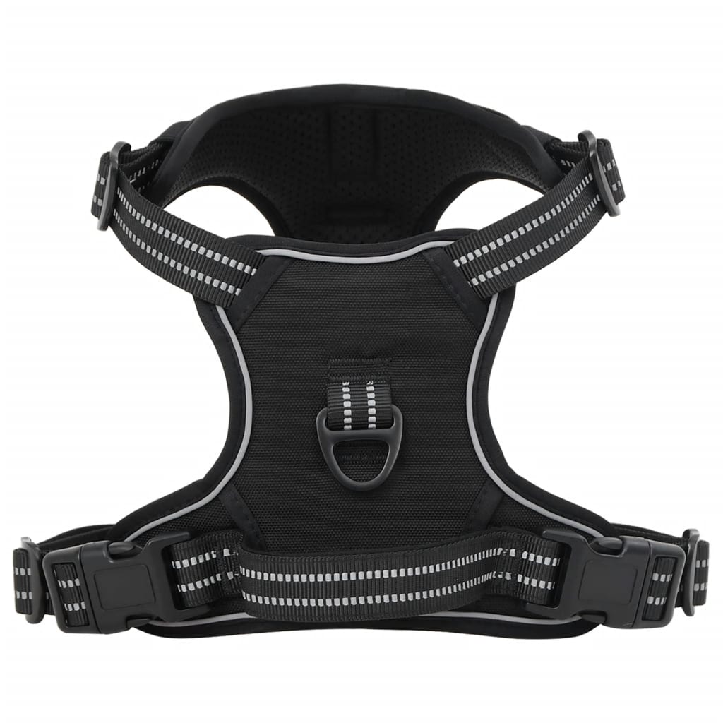 Arnés de perros de Vidaxl con rayas reflectantes ajustables xl negro