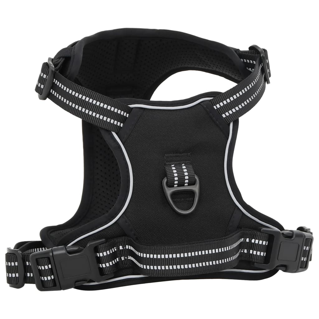 Arnés de perros de Vidaxl con rayas reflectantes ajustables xl negro