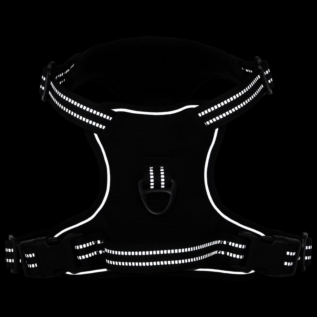 Arnés de perros de Vidaxl con rayas reflectantes ajustables xl negro