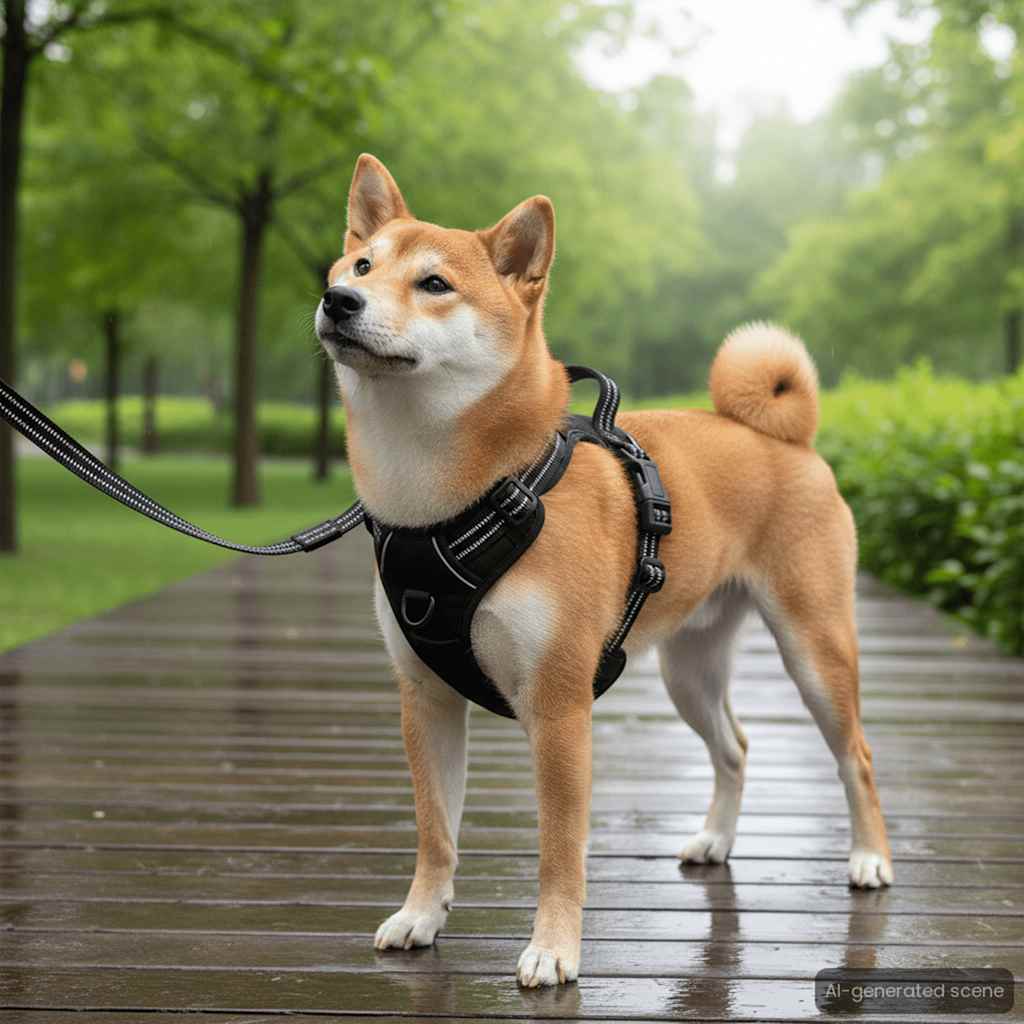 Arnés de perros de Vidaxl con cinturón y collar ajustable S negro
