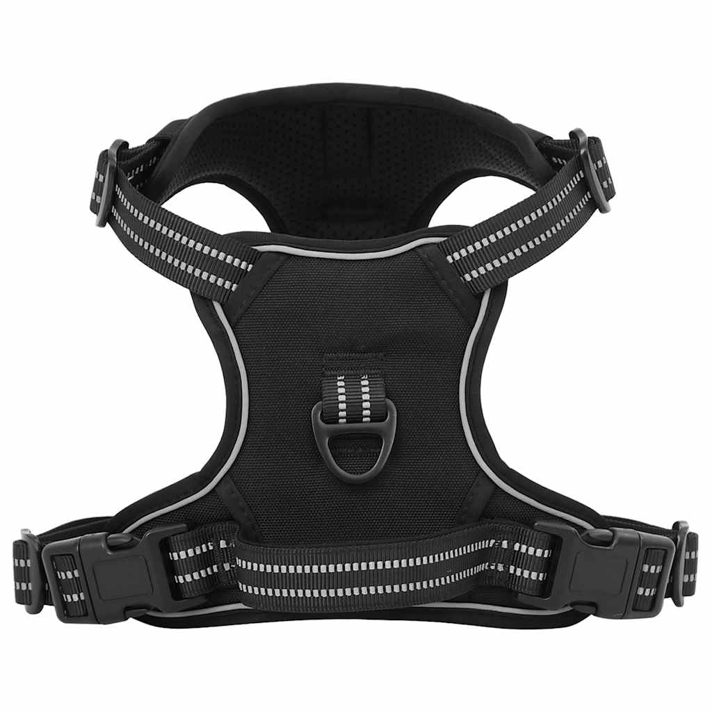 Arnés de perros de Vidaxl con cinturón y collar ajustable M negro