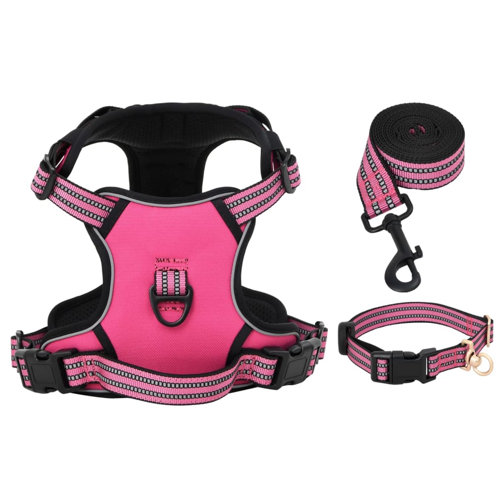 Vidaxl Dog Rig con cintura e colletto regolabile m rosa