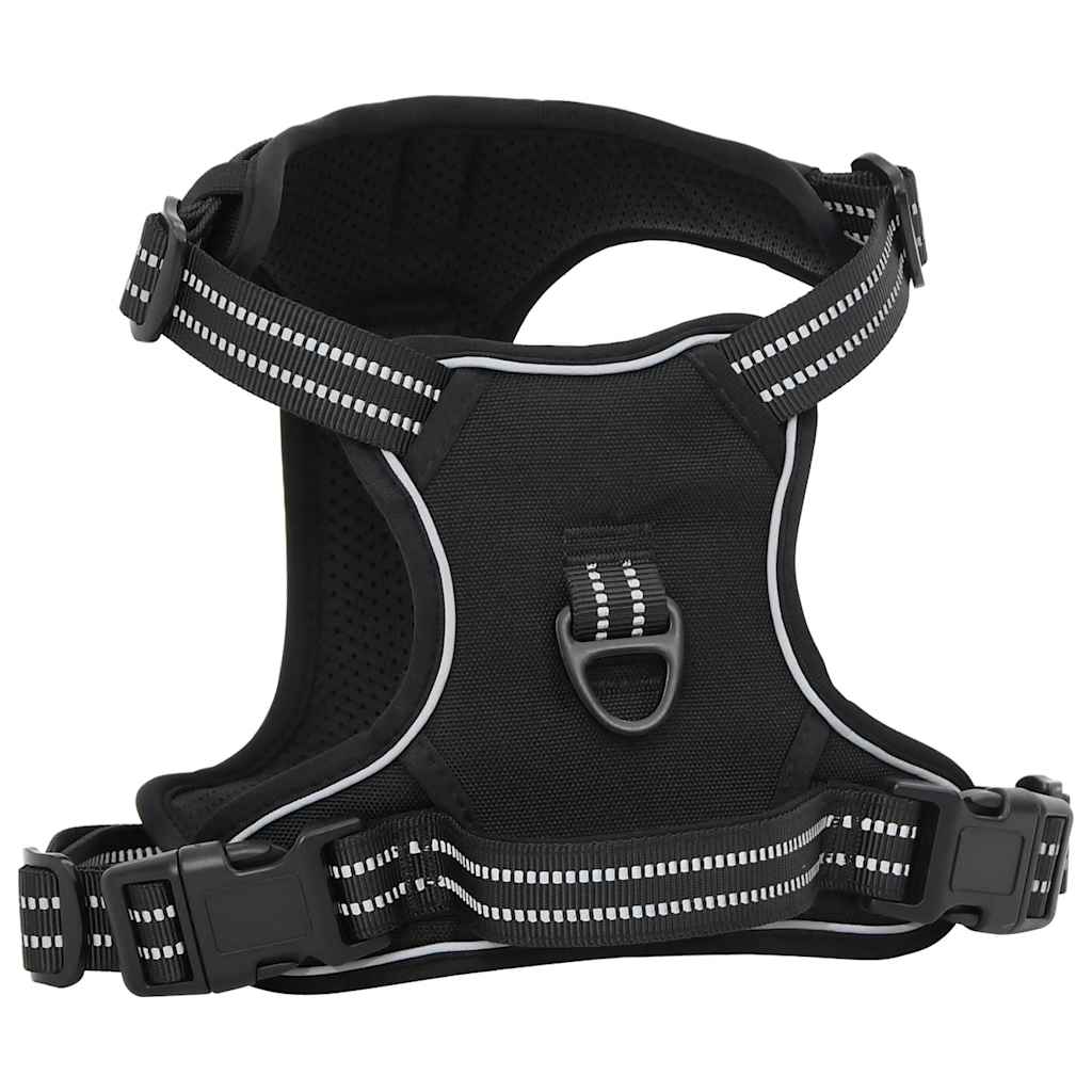 Arnés de perros Vidaxl con cinturón y collar XL Ajuste XL Negro