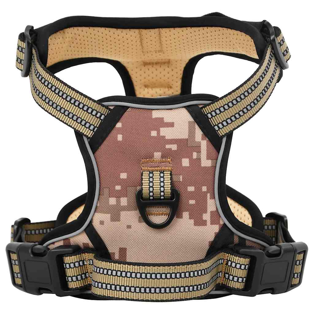 Vidaxl Cinturón de arnés de perro y collar Camuflaje XL Ajustable Brown