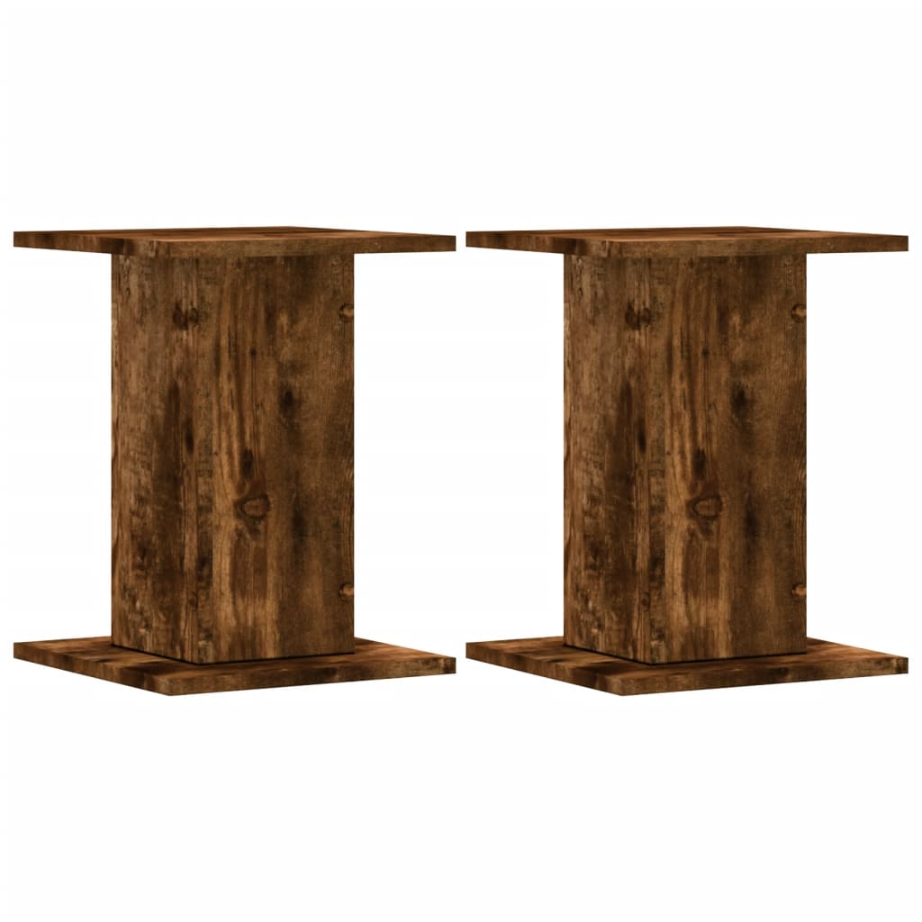 Supporti per altoparlanti Vidaxx 2 pezzi 30x30x40 cm in legno lavorato rovere affumicato