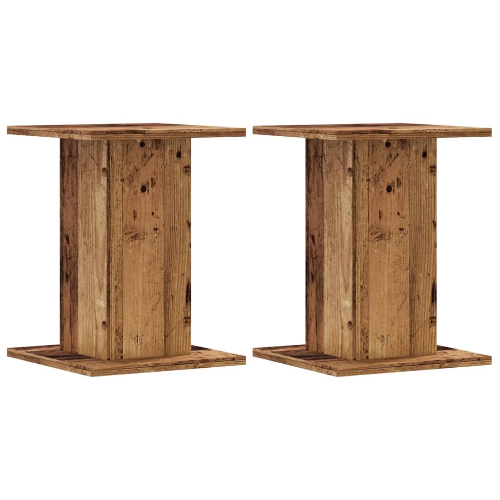 Vidaxl speakerstandaards 2 st 30x30x40 cm bewerkt hout oud houtkleurig