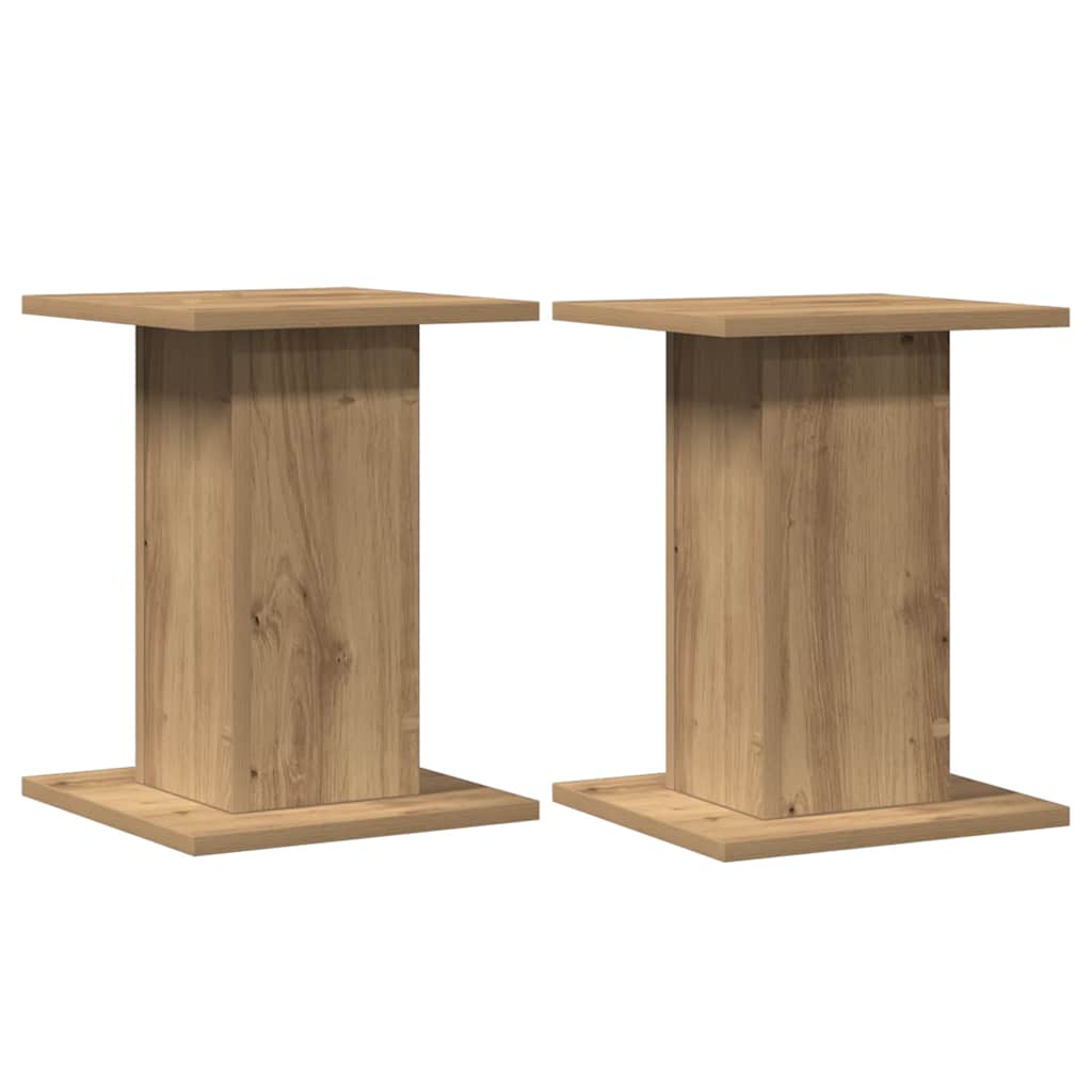 VidaXL soportes para altavoces 2 piezas 30x30x40 cm madera artesanal color roble