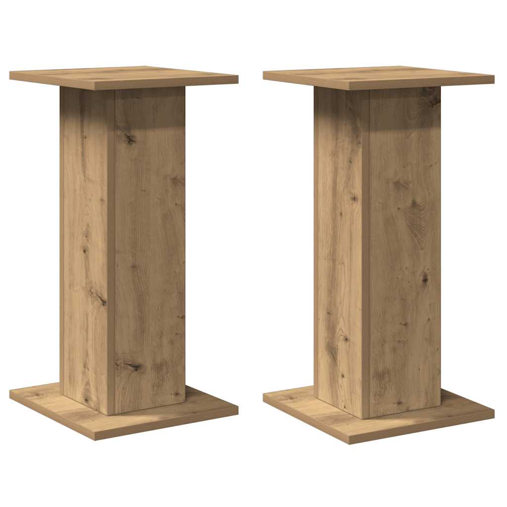 Supporti per altoparlanti VidaXL 2 pz 30x30x60 cm in legno, artigianale color rovere