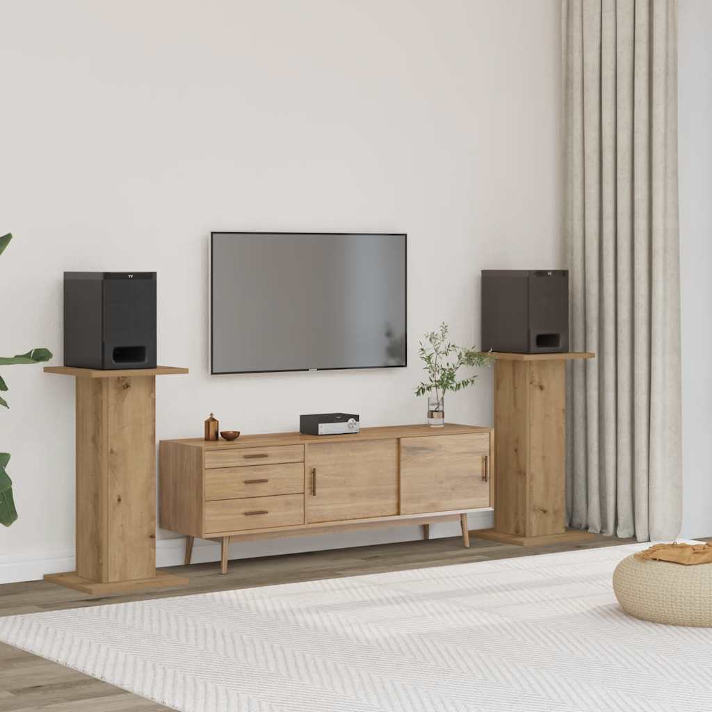 Supporti per altoparlanti VidaXL 2 pz 30x30x60 cm in legno, artigianale color rovere