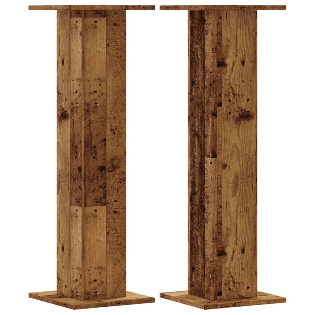 Vidaxl speakerstandaards 2 st 30x30x95 cm bewerkt hout oud houtkleurig
