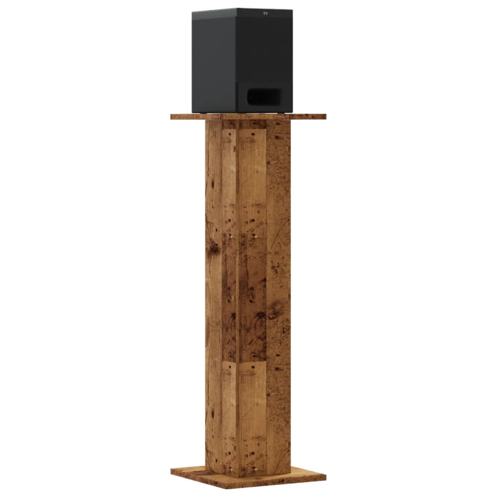 VidaXL soportes para altavoces 2 uds 30x30x95 cm madera tratada color madera vieja
