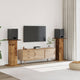 Vidaxl speakerstandaards 2 st 30x30x95 cm bewerkt hout oud houtkleurig