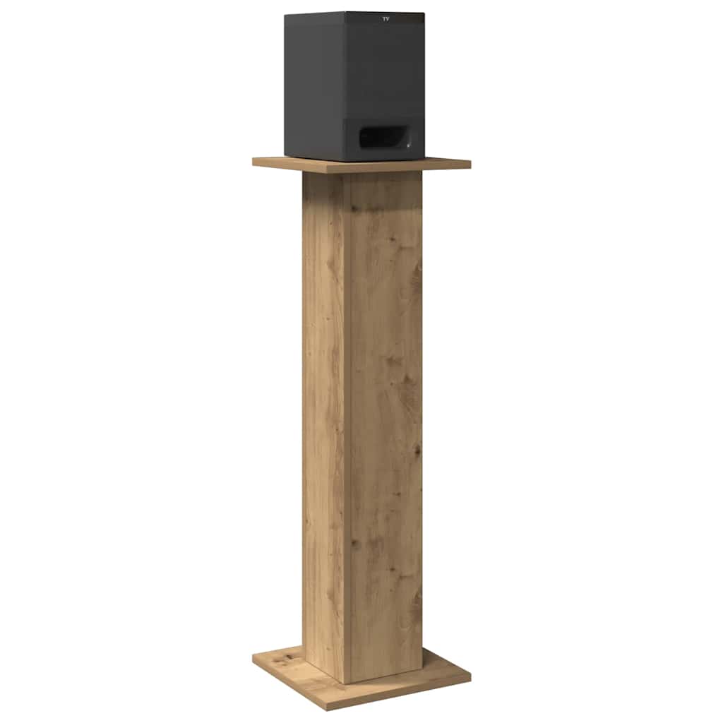VidaXL soportes para altavoces 2 piezas 30x30x95 cm madera artesanal color roble