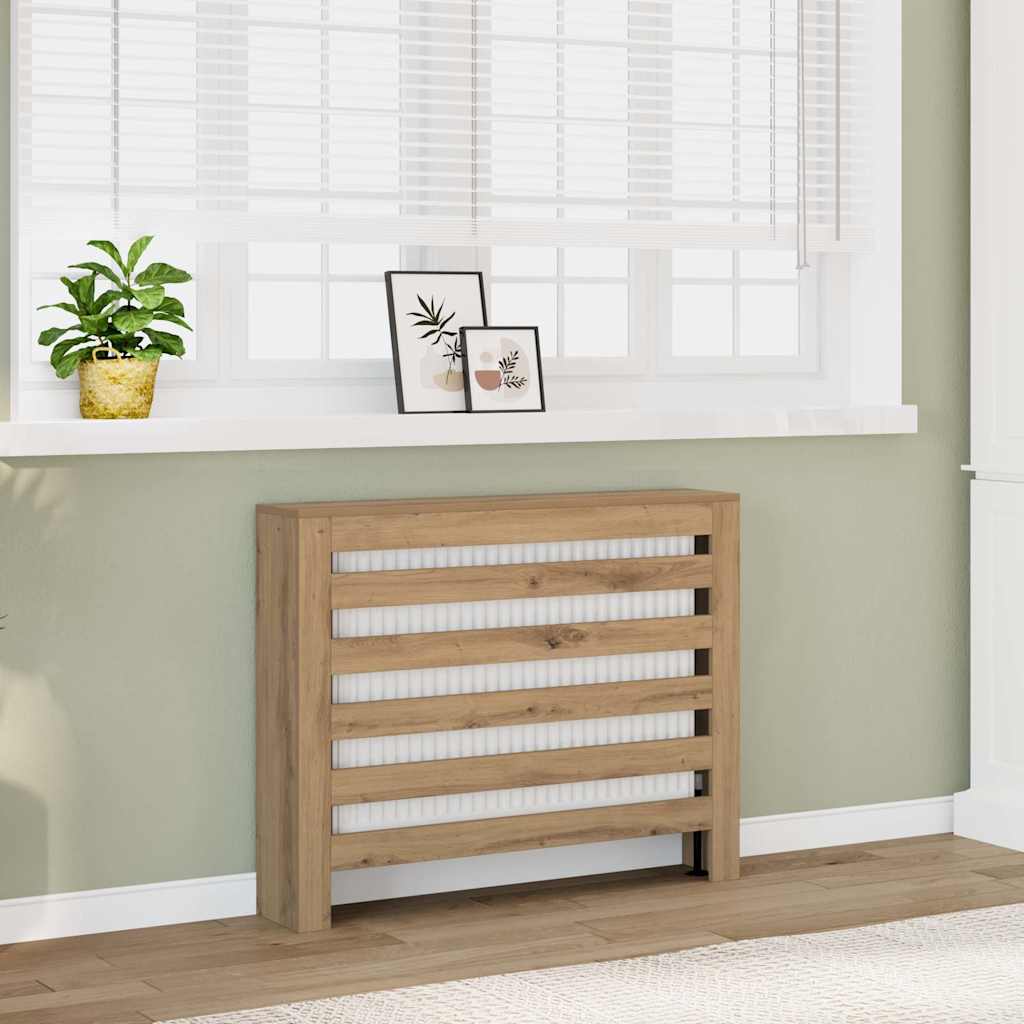 Vidaxl radiatorombouw 104x20x82 cm bewerkt hout artisanaal eikenkleur