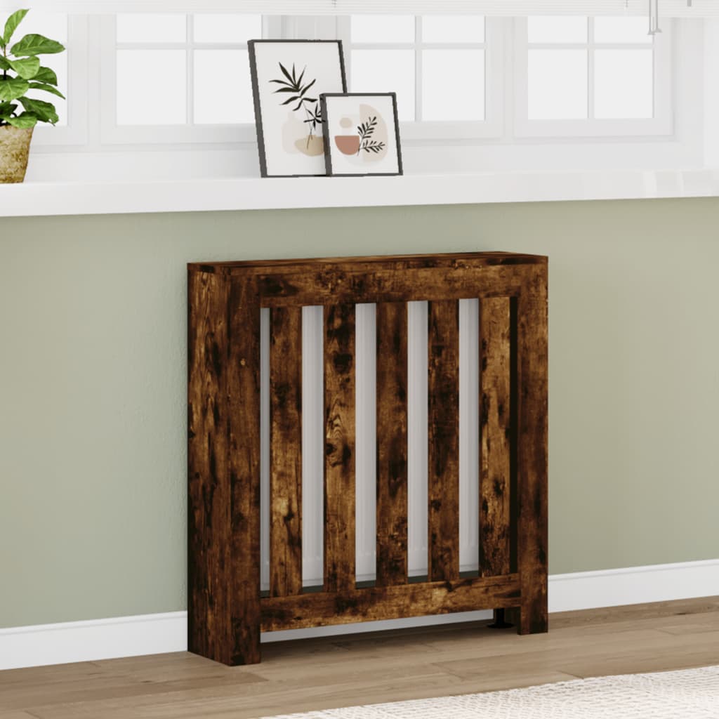 Vidaxl radiatorombouw 78x20x82 cm bewerkt hout gerookt eikenkleurig