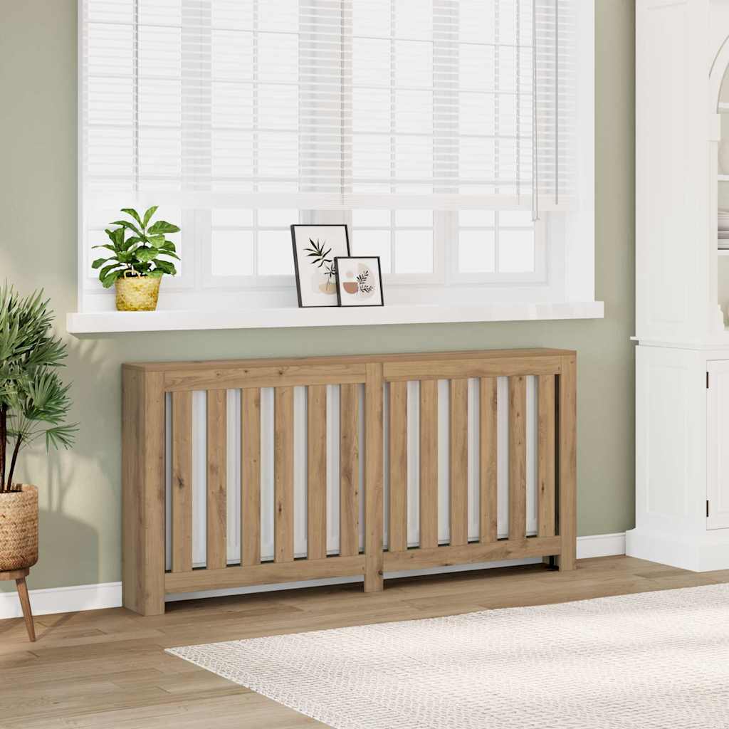 Vidaxl radiatorombouw 175x20x82 cm bewerkt hout artisanaal eikenkleur