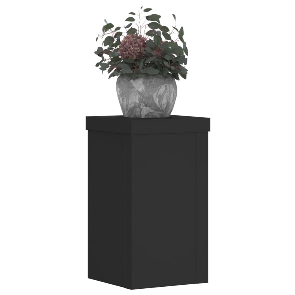 Estándares de plantas Vidaxl 2 PCS 10x10x18 cm de madera procesada negra