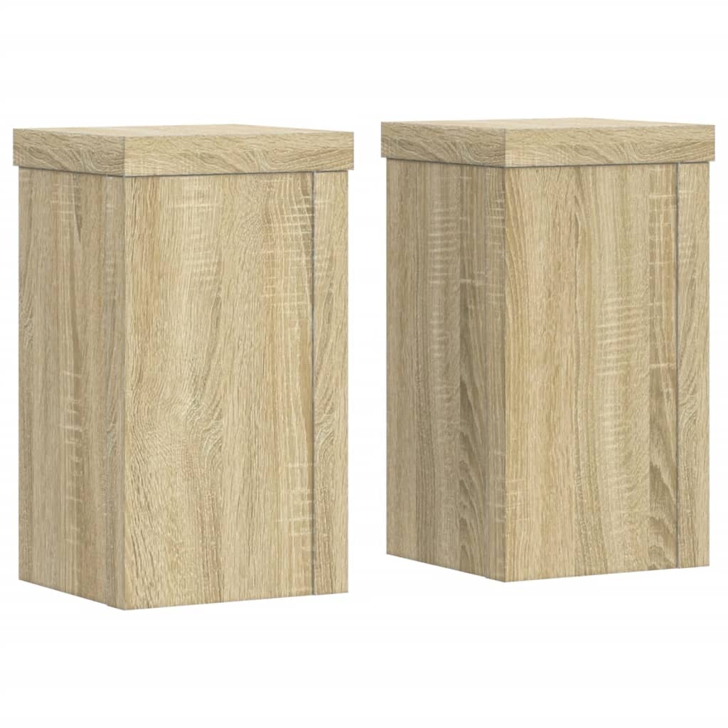 Estándares de planta Vidaxl 2 PCS 10x10x18 cm de madera procesada Sonoma Oak