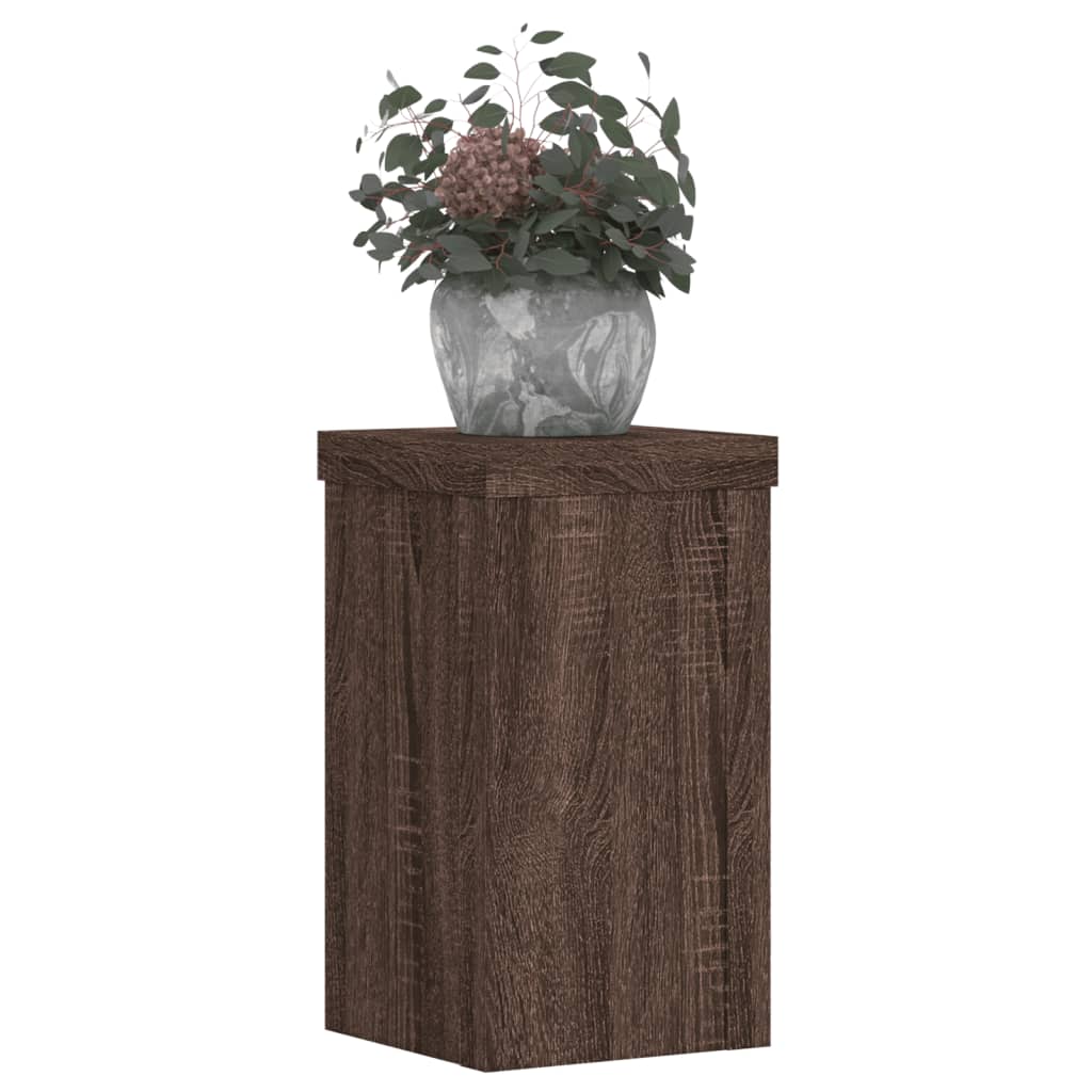 Estándares de planta Vidaxl 2 ST 10x10x18 cm de roble marrón de madera procesada