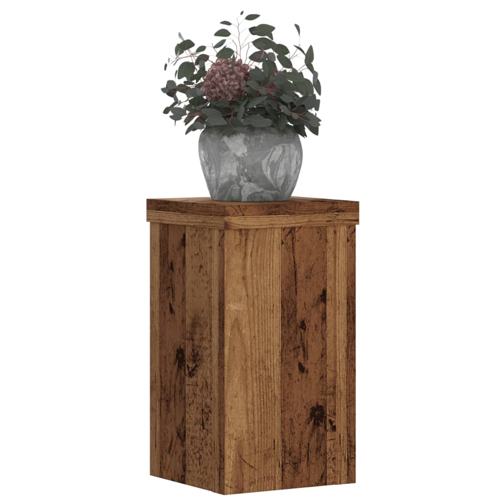 Estándares de plantas Vidaxl 2 PCS 10x10x18 cm Madera procesada Madera vieja coloreada