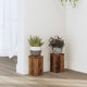 Estándares de plantas Vidaxl 2 PCS 10x10x18 cm Madera procesada Madera vieja coloreada