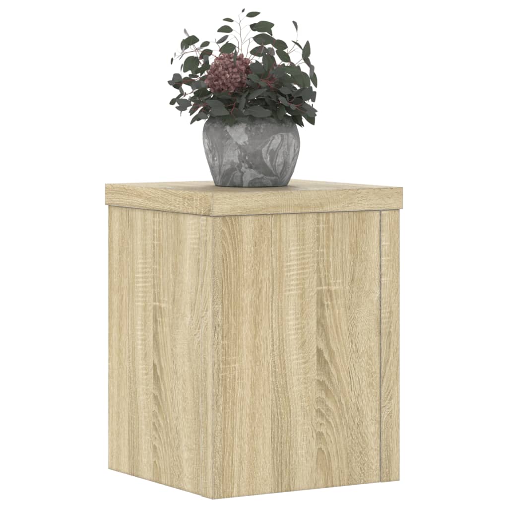 Vidaxl plantenstandaards 2 st 15x15x20 cm bewerkt hout sonoma eiken