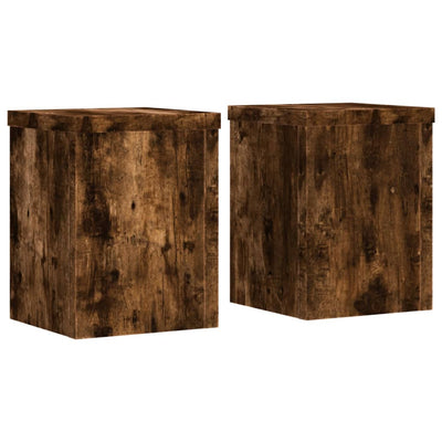 Standard di pianta Vidaxl 2 ST 15x15x20 cm in legno di quercia affumicata