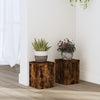 Standard di pianta Vidaxl 2 ST 15x15x20 cm in legno di quercia affumicata