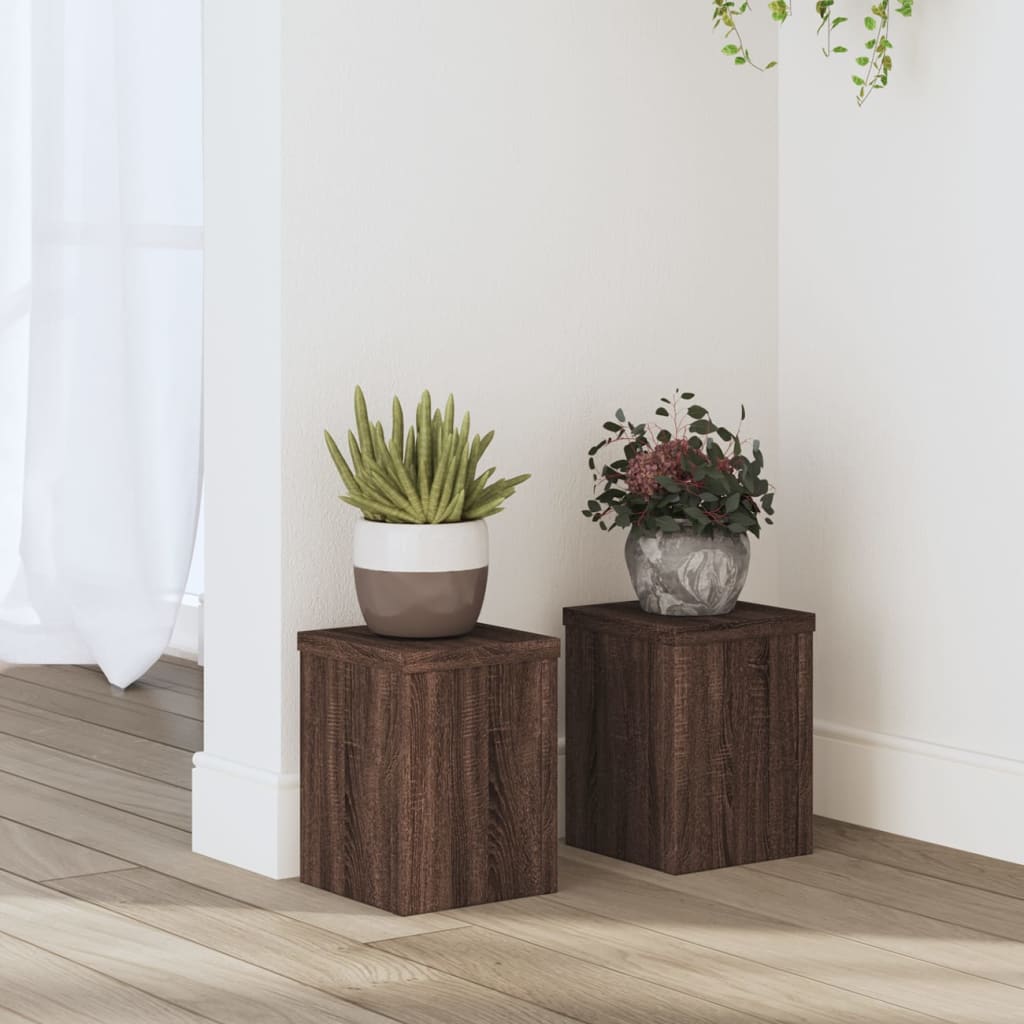 Vidaxl Planting Stands 2 ST 15x15x20 cm de roble de madera procesada de madera.