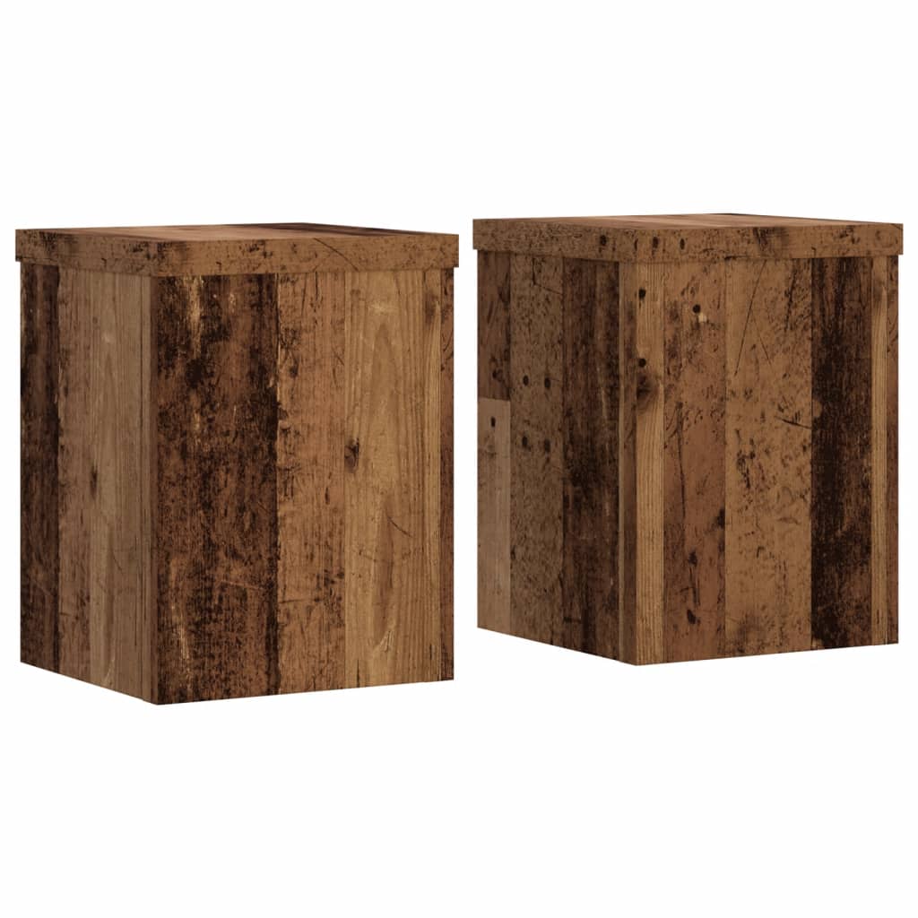 Estándares de plantas Vidaxl 2 ST 15x15x20 cm Madera procesada Madera vieja coloreada