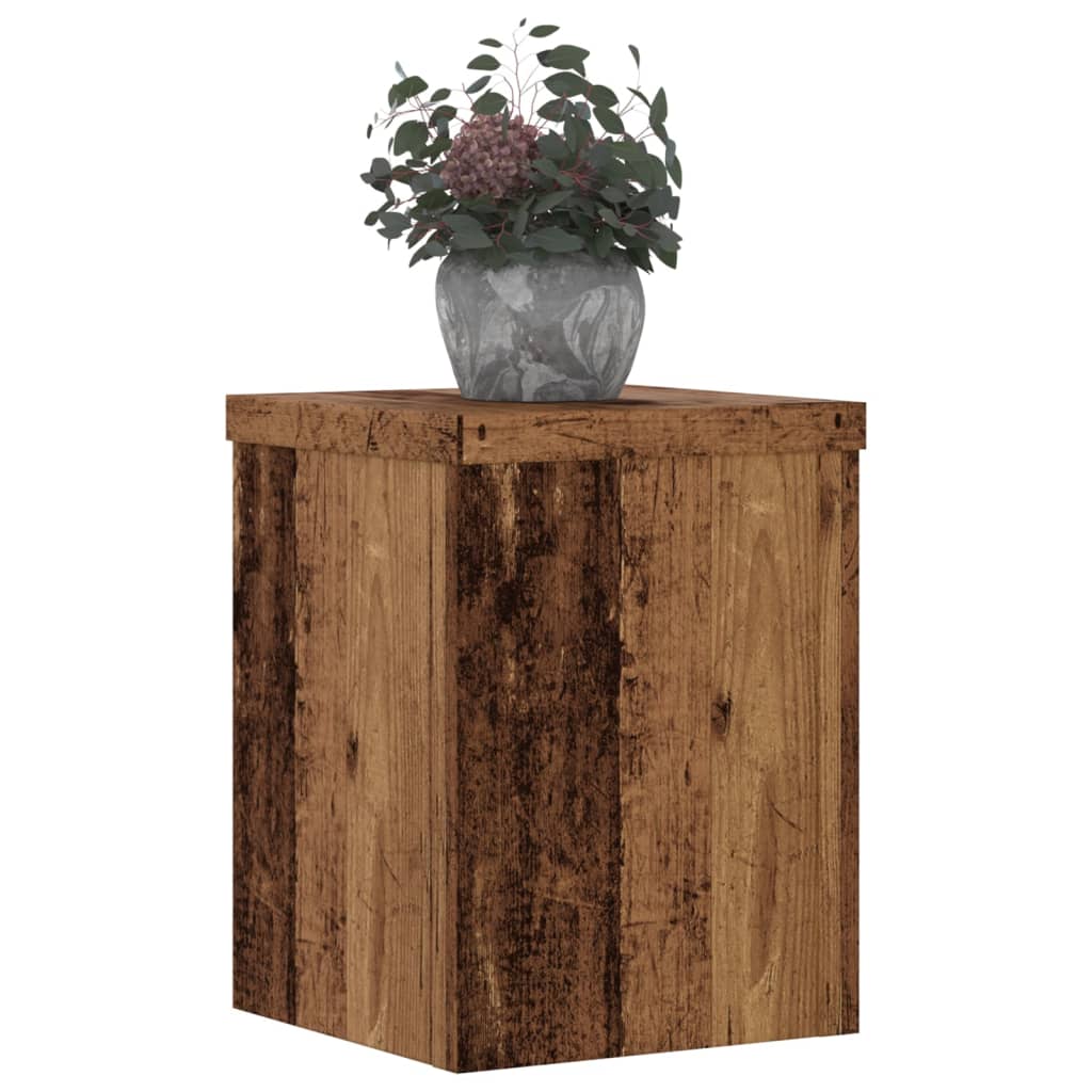 Estándares de plantas Vidaxl 2 ST 15x15x20 cm Madera procesada Madera vieja coloreada