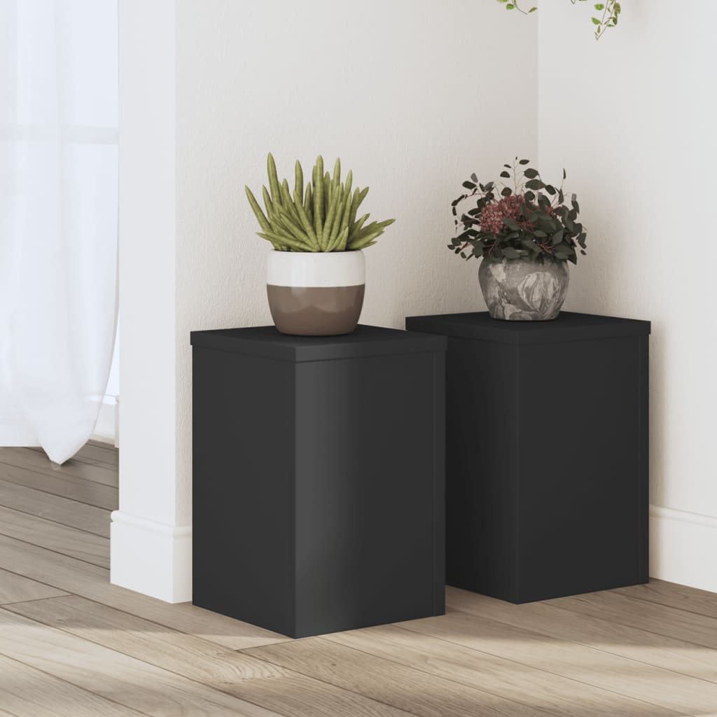 Estándares de planta Vidaxl 2 ST 20X20X30 CM Madera procesada Negro