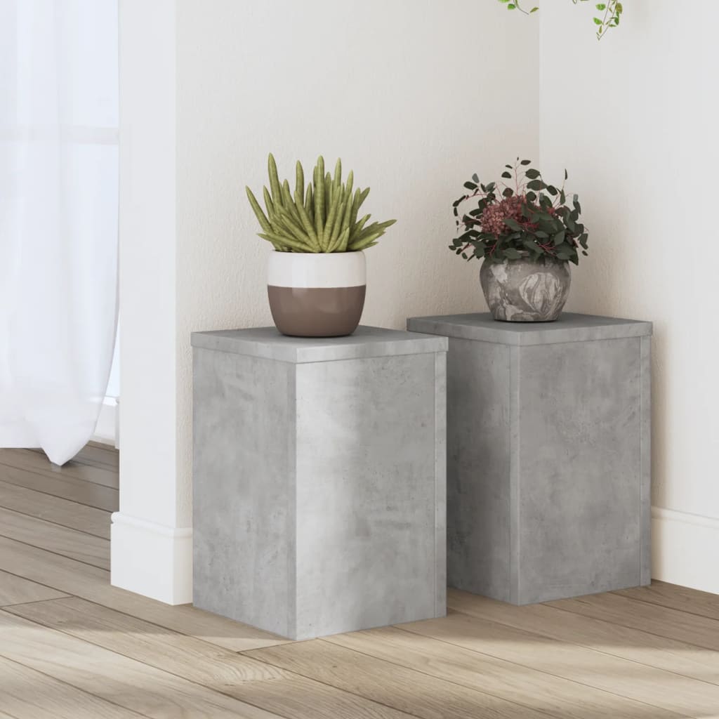 Estándares de planta Vidaxl 2 ST 20X20x30 cm de madera procesada betongrijs