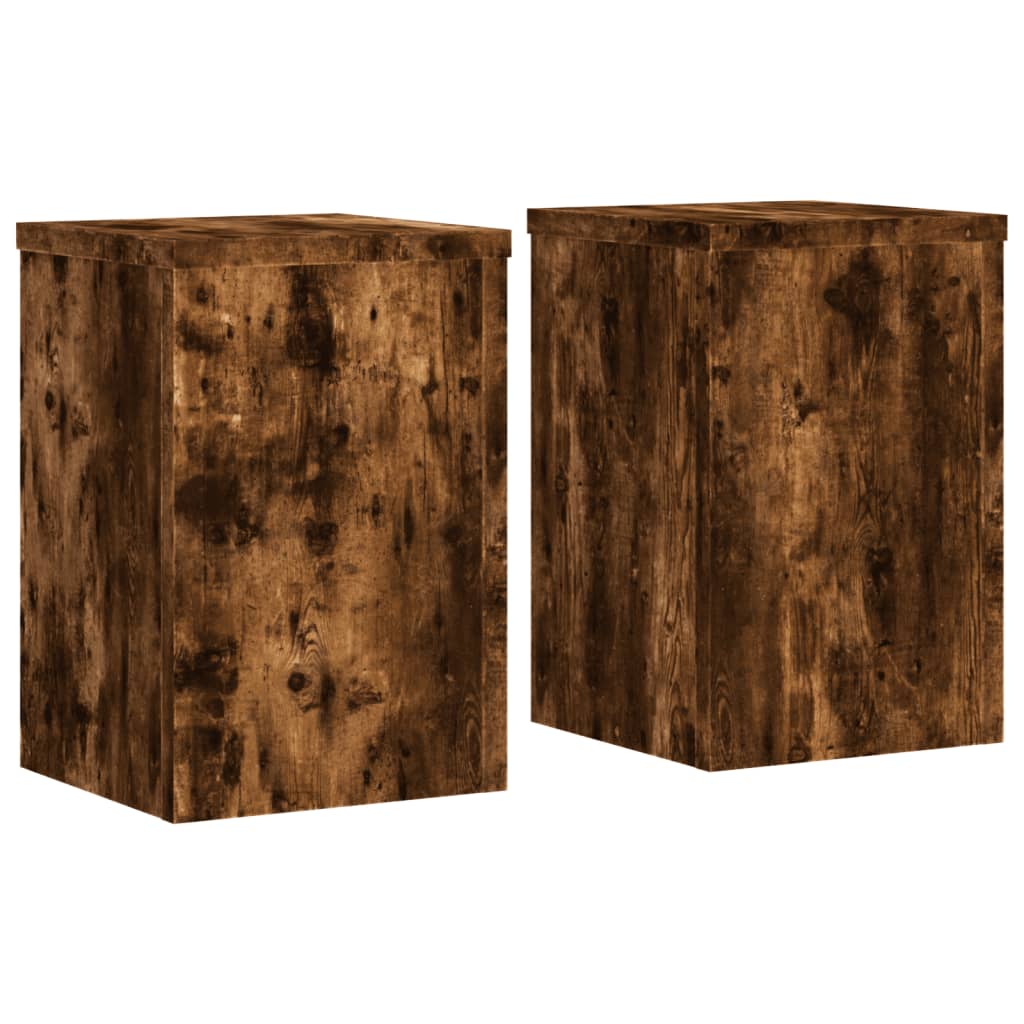 Standard di pianta Vidaxl 2 ST 20x20x30 cm in legno di quercia affumicata