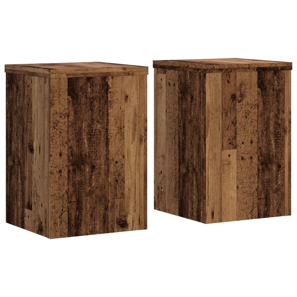 Estándares de planta Vidaxl 2 ST 20X20x30 cm Madera procesada Madera vieja coloreada