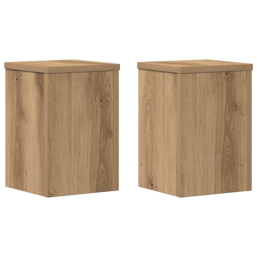 Vidaxl plantenstandaards 2 st 20x20x30 cm hout artisanaal eiken
