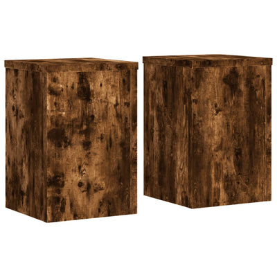Standard di pianta Vidaxl 2 ST 25x25x35 CM Rovere affumicato in legno