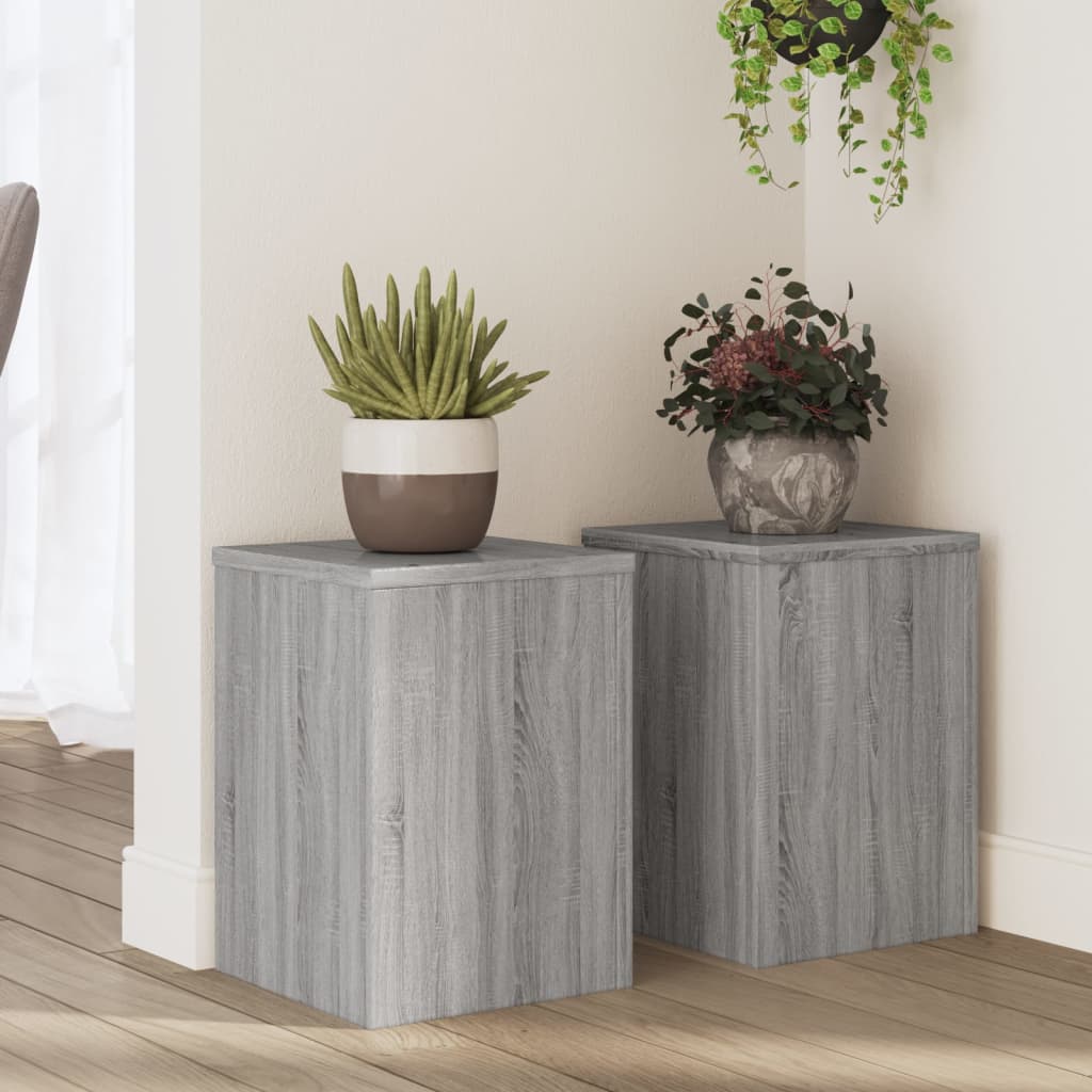 Vidaxl Standard pianta 2 ST 25x25x35 cm Sonoma grigio in legno trasformato