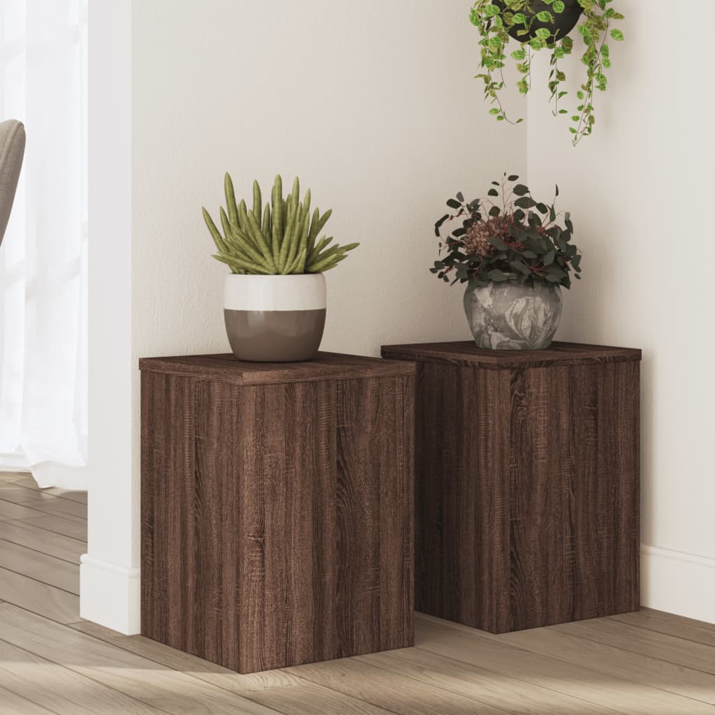 Estándares de planta Vidaxl 2 ST 25X25X35 cm de roble de madera procesada