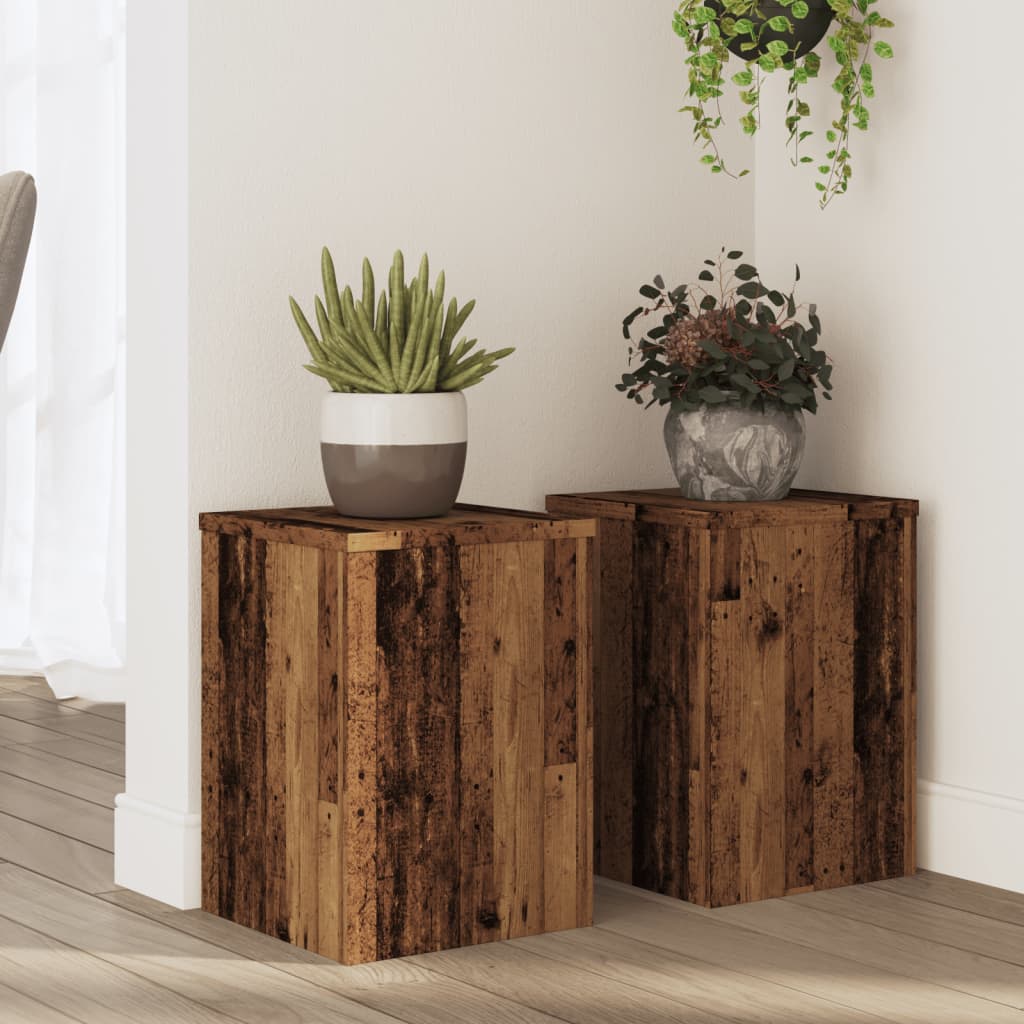 Vidaxl Planting Stands 2 St 25x25x35 cm Legno di legno trasformato Old Colorato