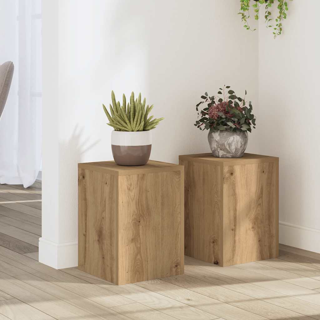 Vidaxx maceteros 2 piezas 25x25x35 cm madera artesanal roble