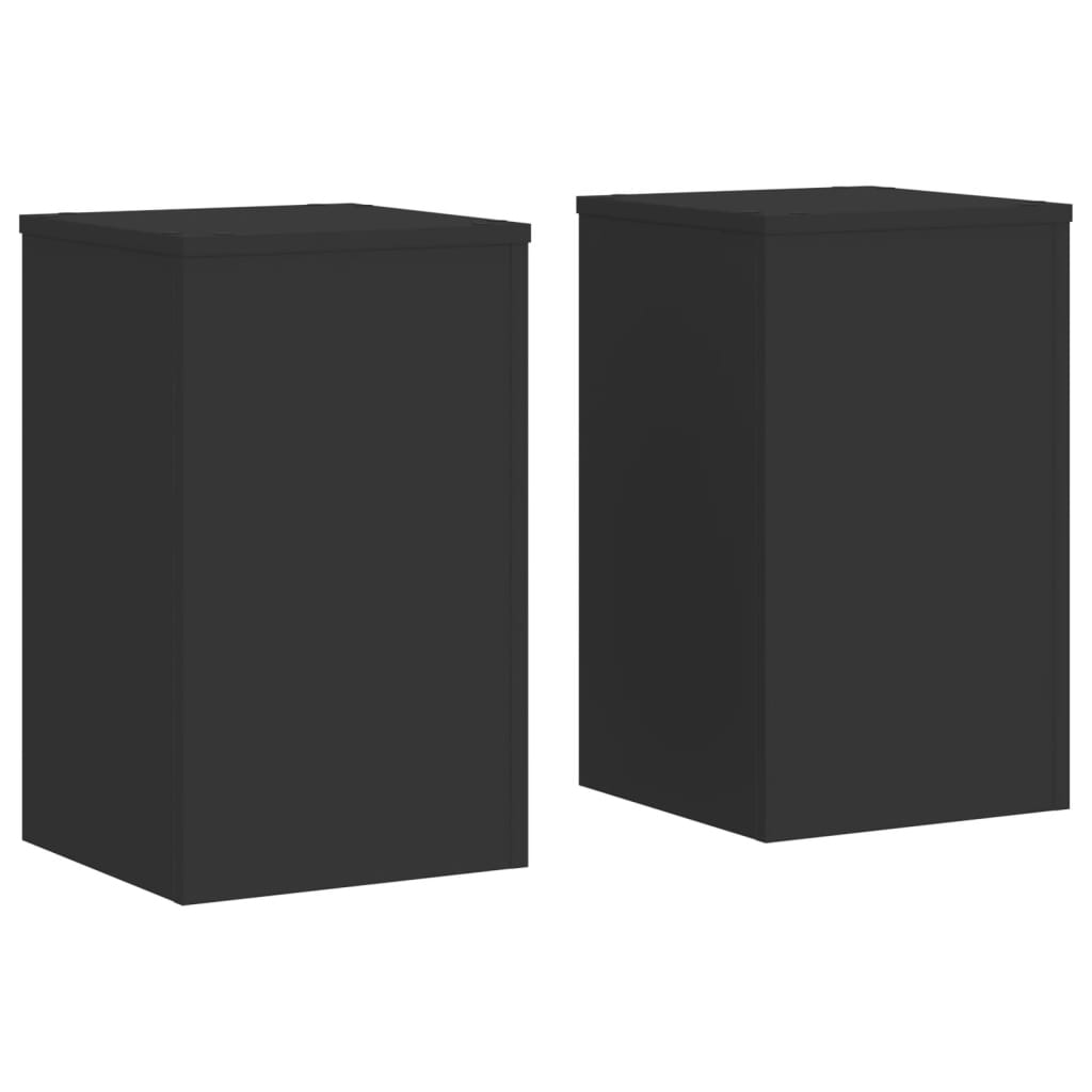 Estándares de plantas Vidaxl 2 PCS 30X30X50 CM Madera procesada Negro