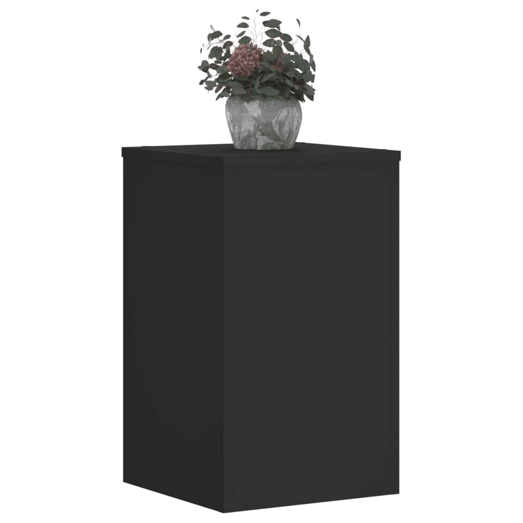 Estándares de plantas Vidaxl 2 PCS 30X30X50 CM Madera procesada Negro